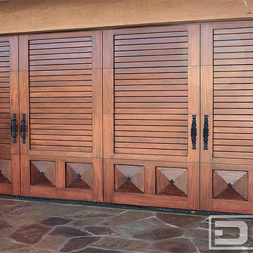 California Dream 04 | Mediterranean Architectural Garage Door Design in Mahogany
