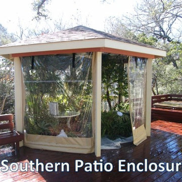 Clear Vinyl Patio Enclosure weather curtains - Carpenter - Austin TX (gazebo)
