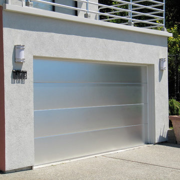 Custom Brushed Aluminum Garage Door in Marin County