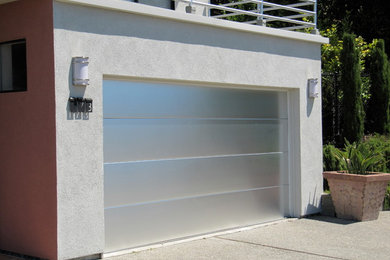 Custom Brushed Aluminum Garage Door in Marin County