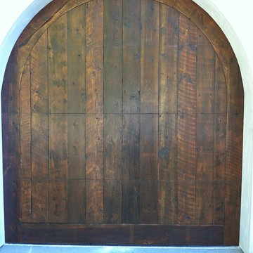 Custom wood sectional garage doors