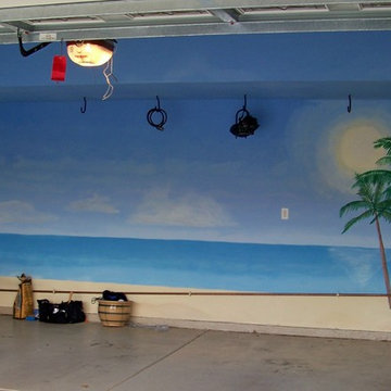 Garage Beach Mural Scene