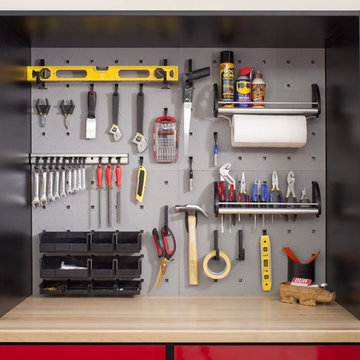 Garage Organization System With Tool Storage Area