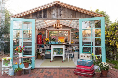 Studio / workshop shed - mid-sized eclectic detached studio / workshop shed idea in San Luis Obispo