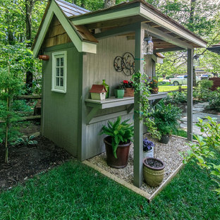 Garden shed - mid-sized farmhouse detached garden shed idea in Charlotte