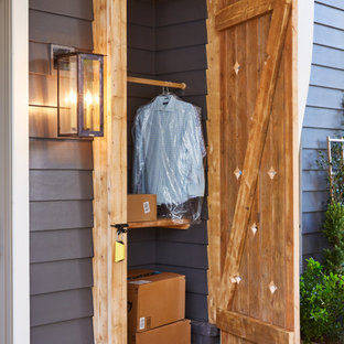 Idées déco pour un petit abri de jardin attenant campagne avec un bureau, studio ou atelier.