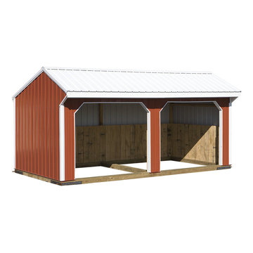 Metal Run-In Shed Horse Barn with 2 bays