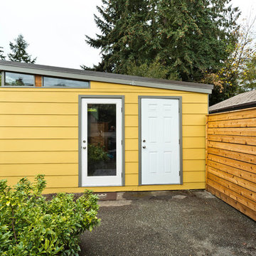 Modern-Shed man cave and home office