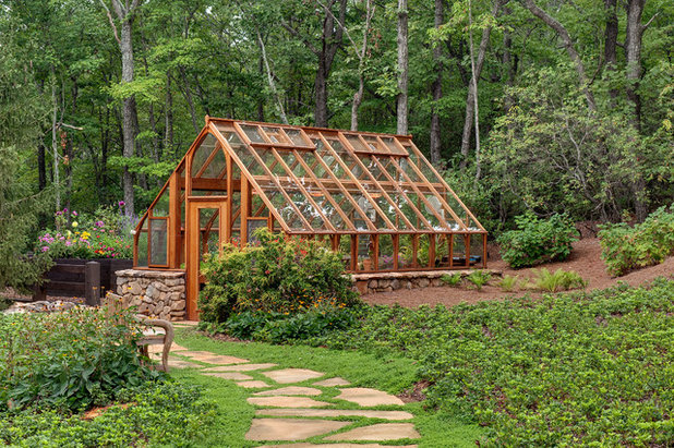 Traditional Shed by Land Plus Associates, Ltd