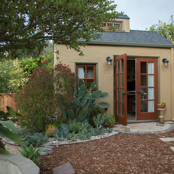 My Houzz: Backyard Cottage Office and an Artful Low-Water Garden