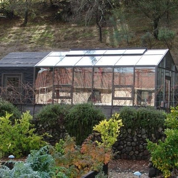 Napa Valley Greenhouse with chicken coop
