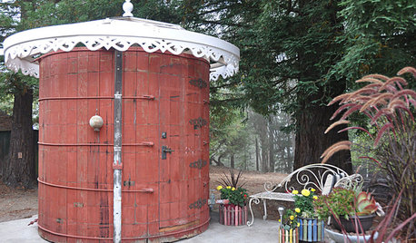 An Outdoor Bathroom That Was Once a Water Tank