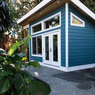 This is an example of a beach style detached shed and granny flat.