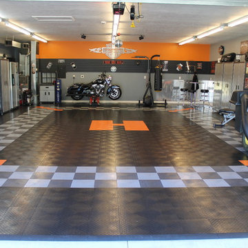 RaceDeck Garage Floor makes this Harley-Davidson Garage Theme