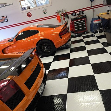 RaceDeck® Garage Floor Tile - Very Cool Home Garage with pair of V10's