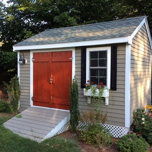 Inspiration for a mid-sized traditional detached garden shed in Boston.