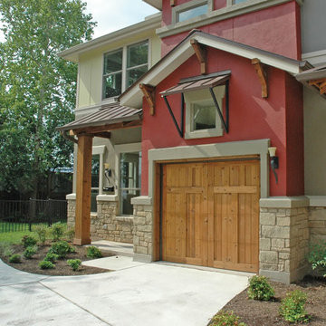 Stained Wood Garage Doors