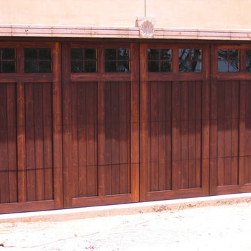 Stained Wood Garage Doors