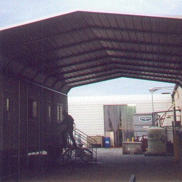 Steel building & garage door.