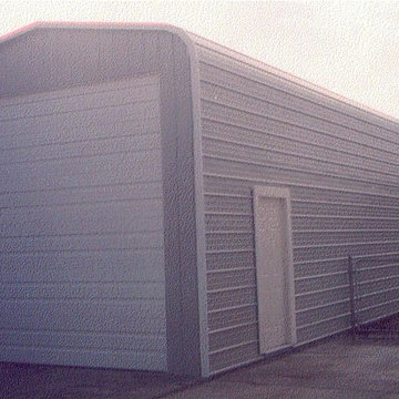 Steel building & garage door.