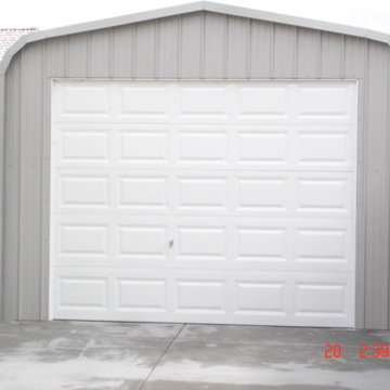 Steel building & garage door.