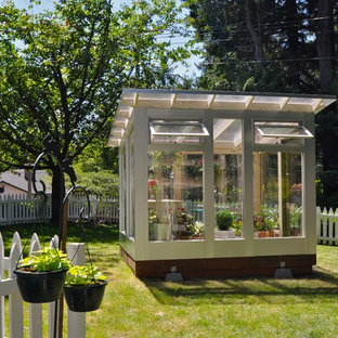 Greenhouse - small modern detached greenhouse idea in Portland