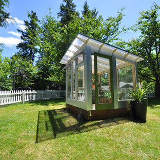 Inspiration for a small modern detached greenhouse in Portland.