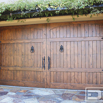 Tuscan Garage Door 04 | A Designer Door in Solid Wood, Decorative Iron Hardware!