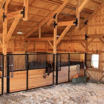 Wood Post & Beam Horse Barn in Nebraska