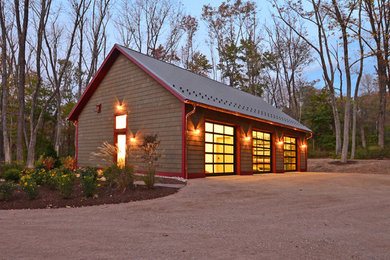 Inspiration for a large country detached studio / workshop shed remodel in New York