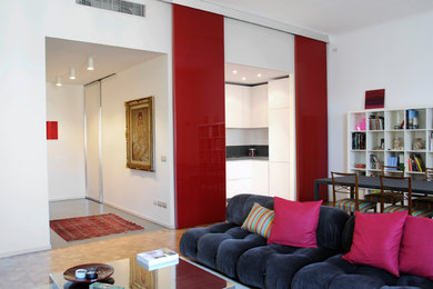Trendy living room photo in Milan