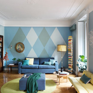 Immagine di un soggiorno boho chic