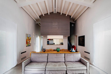 Идея дизайна: гостиная комната в средиземноморском стиле