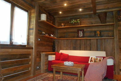 Immagine di un soggiorno rustico