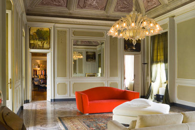 Immagine di un ampio soggiorno design con sala formale
