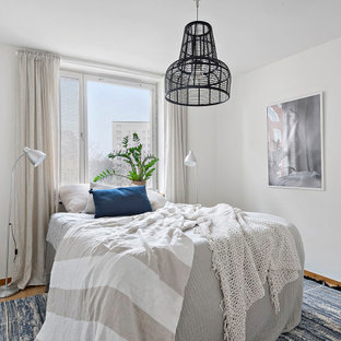 Inspiration för minimalistiska sovrum, med vita väggar