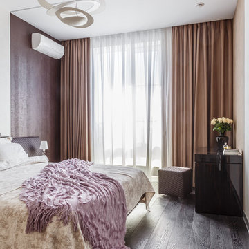 Фото спальни реализованного проекта квартиры ЖК "Адмирал".
