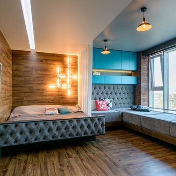 75 Orange Laminate Floor Bedroom Ideas You'll Love - February, 2023 | Houzz
