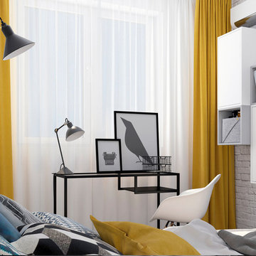 Светлая спальня с элементами скандинавского дизайна
