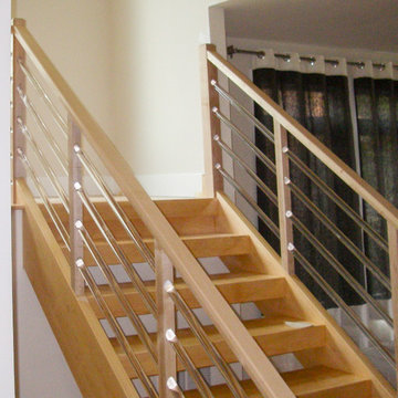 0_Modern Stairs - Clear Acrylic Horizontal Rods/Rail System, Fairfax, VA 22030
