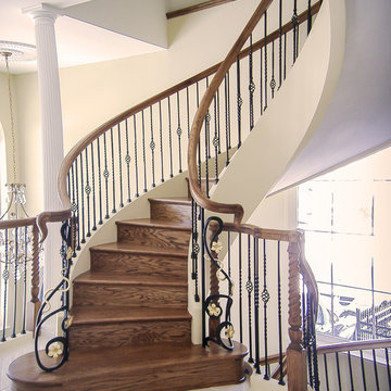 11_Custom Curved Handrail System and Stairs, Ashburn VA 20176