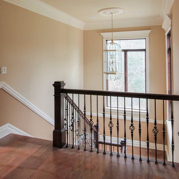 13_Curved Custom Wrought Iron Staircase in Elegant Home, Fairfax VA 22032