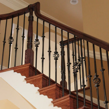 13_Curved Custom Wrought Iron Staircase in Elegant Home, Fairfax VA 22032