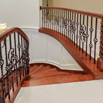15_Sophisticaded Staircase w/American Cherry + Wrought Iron Balustrade, 20854