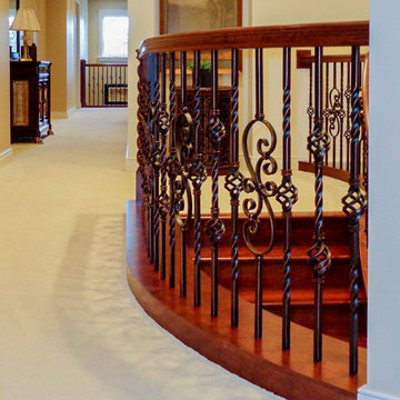 15_Sophisticaded Staircase w/American Cherry + Wrought Iron Balustrade, 20854