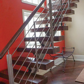 18_Modern Industrial Stairway with Steel Rod Rails, Washington DC 20007