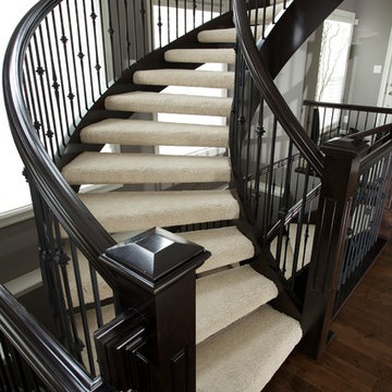 180 degree open rise stair