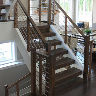22_Stainless Steel & Dark Wooden Treads in Fabulous New Home, Vienna, VA 22180