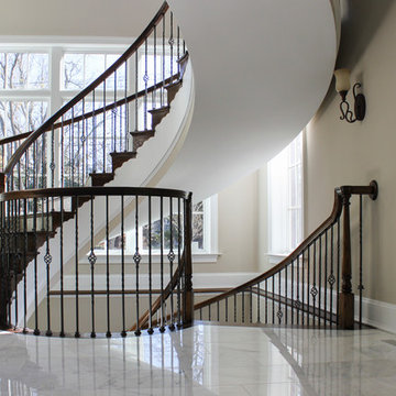 28_Multi-Level Oak&Metal Staircase in Custom Built Home, Potomac Falls MD 20854
