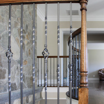 28_Multi-Level Oak&Metal Staircase in Custom Built Home, Potomac Falls MD 20854